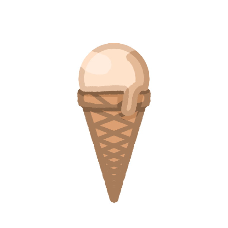 A light brown ice-cream cone with light and darker shading.